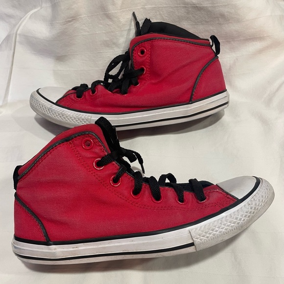 Converse All ⭐️ Star Red&Black Mid-Top Chucks - Picture 5 of 7